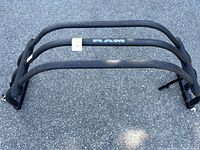 Overall view of Ram bed extender front with logo