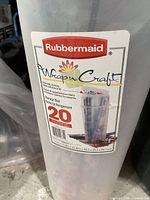 Label on Rubbermaid Wrap n Craft storage container