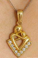 Pendant on model showing size and bail