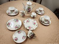 Full layout of tea and coffee service showing all pieces