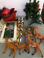 Group shot showing all vintage Christmas items