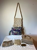 All six bags displayed together for overall view