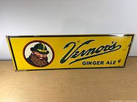 Full front view of Vernors tin sign showing complete graphics and colour
