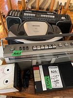 Group shot of all four portable audio units on table