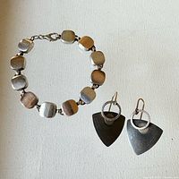 Bracelet and earrings full view