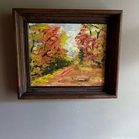 Full view of framed painting on wall