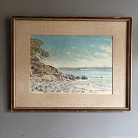 Framed watercolour overall view