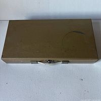 Closed metal slide box top view