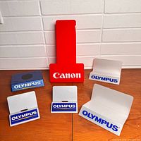 Group shot of all six display stands