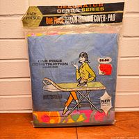 Front of sealed Lady Presco cover-pad package showing branding, illustration and price tag