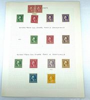 Full album page showing arrangement of mounted coil stamps