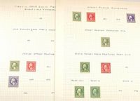 Both album pages showing all six stamps in situ