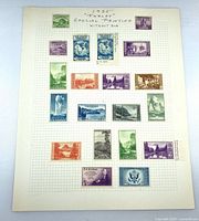 Full album page showing layout of all Farley Special Printing stamps
