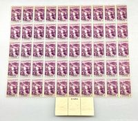 Front view of full 10×5 stamp block with plate number 21464 selvage