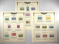 Three Minkus album pages with U.S. commemorative stamps