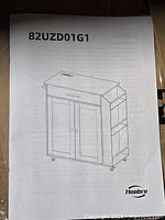 Instruction manual cover showing Hoobro kitchen island model 82UZD01G1