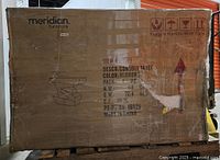 Full view of original shipping carton with labeling