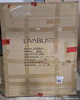 Factory carton showing brand Livabliss, model SEY4000-M, carton dimensions and weight