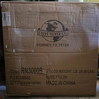 Sealed carton labeled Steve Silver Co. containing Item RN3000B, 3 pcs per carton