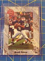 Front of Brett Favre rookie card in sleeve