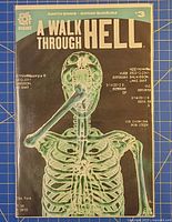 Front cover of A Walk Through Hell Issue #3 comic laid on blue grid cutting mat