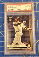Front of PSA slabbed 2019 Topps Chrome Eloy Jimenez rookie card showing GEM MT 10 label