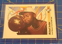 Front of Michael Jordan SkyBox 1991 card in sleeve