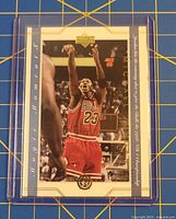 Front of the Michael Jordan Upper Deck card in plastic holder