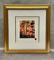 Entire framed print with matting and frame visible