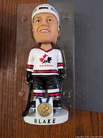 Front view of Rob Blake bobblehead in clamshell
