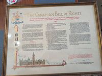 Full view of framed Canadian Bill of Rights print