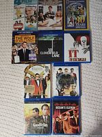 All nine movie cases laid out for overview
