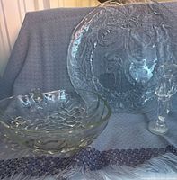 All three clear glass items together