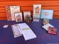 Group shot of all stationery items and ornament