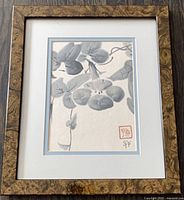 Full view of framed Japanese watercolour