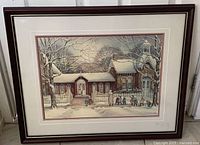 Front view of framed print showing image, matting and frame