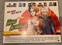 Front view of complete Mars Attacks! quad poster showing artwork and credits