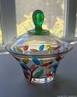 Three-quarter view of candy dish assembled