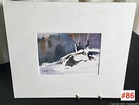 Full view of matted watercolour