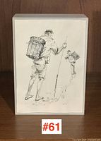 Frontal view of mounted drawing in display box