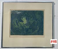 Full view of framed print in mat and metal frame