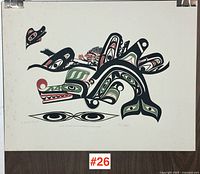 Full view of unframed serigraph on paper showing entire image and margins