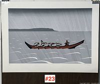 Full view of unframed print with inventory tag