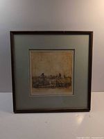 Front view of framed lithograph