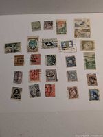 Full layout of 25 assorted Canadian stamps