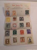 Full view of Fisk Stamp Co. Book No. 99 page with stamps