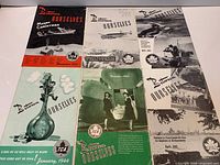 Six magazines laid out showing all covers and dates