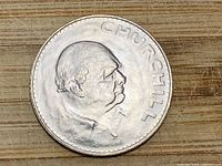 Reverse side with Churchill portrait and inscription