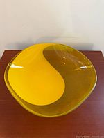 Overhead view showing full Yin & Yang design of yellow and clear glass layers