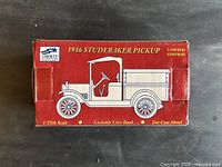 Front of Liberty Classics box showing 1916 Studebaker Pickup graphic and key features